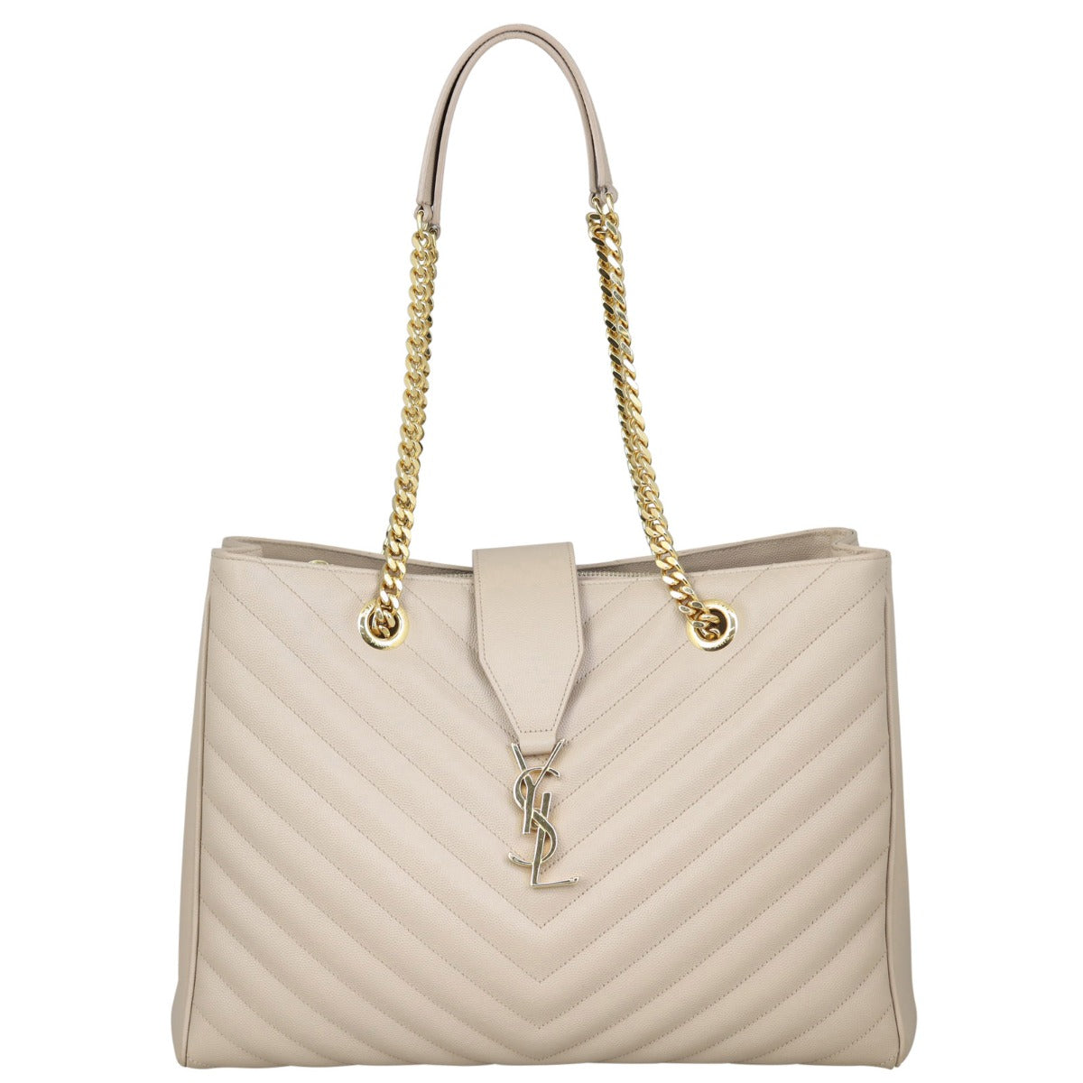 Saint Laurent Chevron Shopping Tote