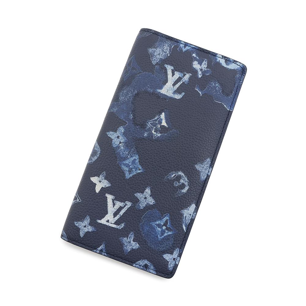 LOUIS VUITTON Portefeuille Brazza NM BlueM80465 Monogram Watercolor
