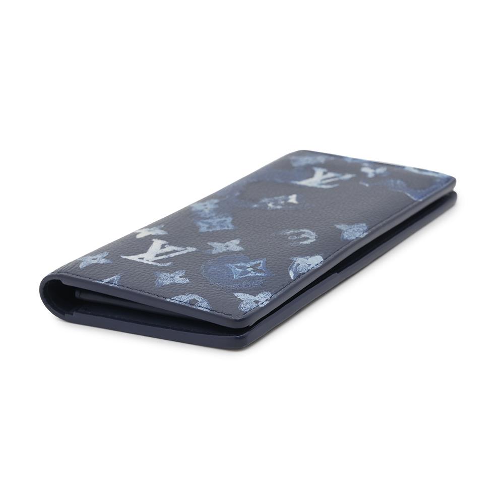 LOUIS VUITTON Portefeuille Brazza NM BlueM80465 Monogram Watercolor
