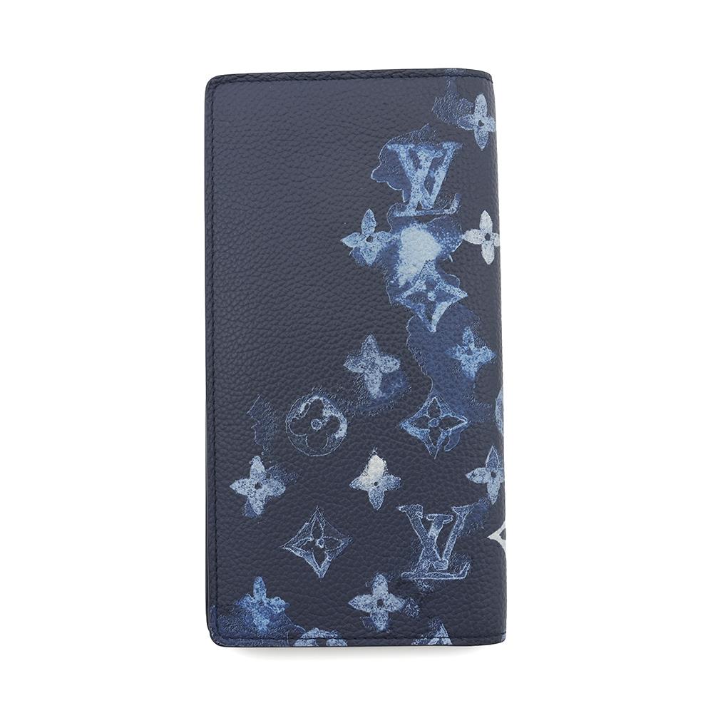 LOUIS VUITTON Portefeuille Brazza NM BlueM80465 Monogram Watercolor