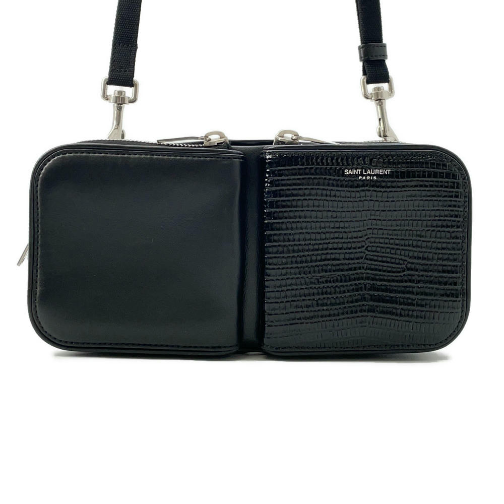 SAINT LAURENT PARIS ?Shoulder Bag Black712569 Leather Embossed Leather