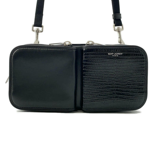 SAINT LAURENT PARIS ?Shoulder Bag Black712569 Leather Embossed Leather