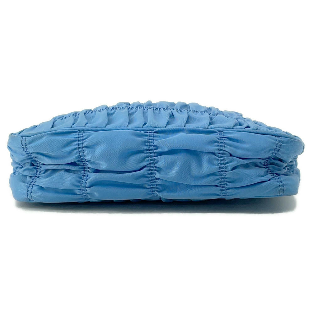 PRADA ?Gathered One Shoulder Bag Light Blue1NE204 Nylon