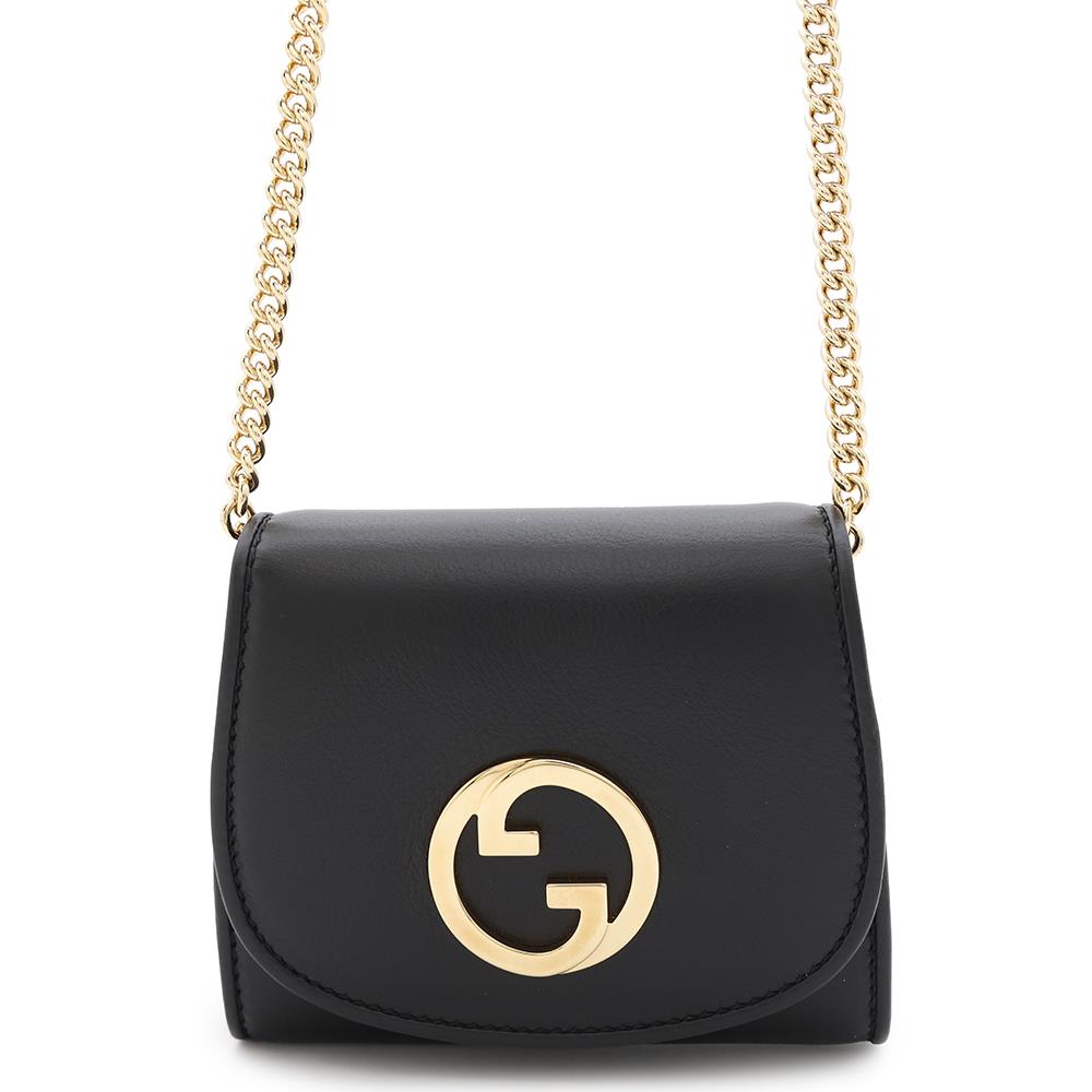 GUCCI Blondie Chain Wallet Black725219 Leather