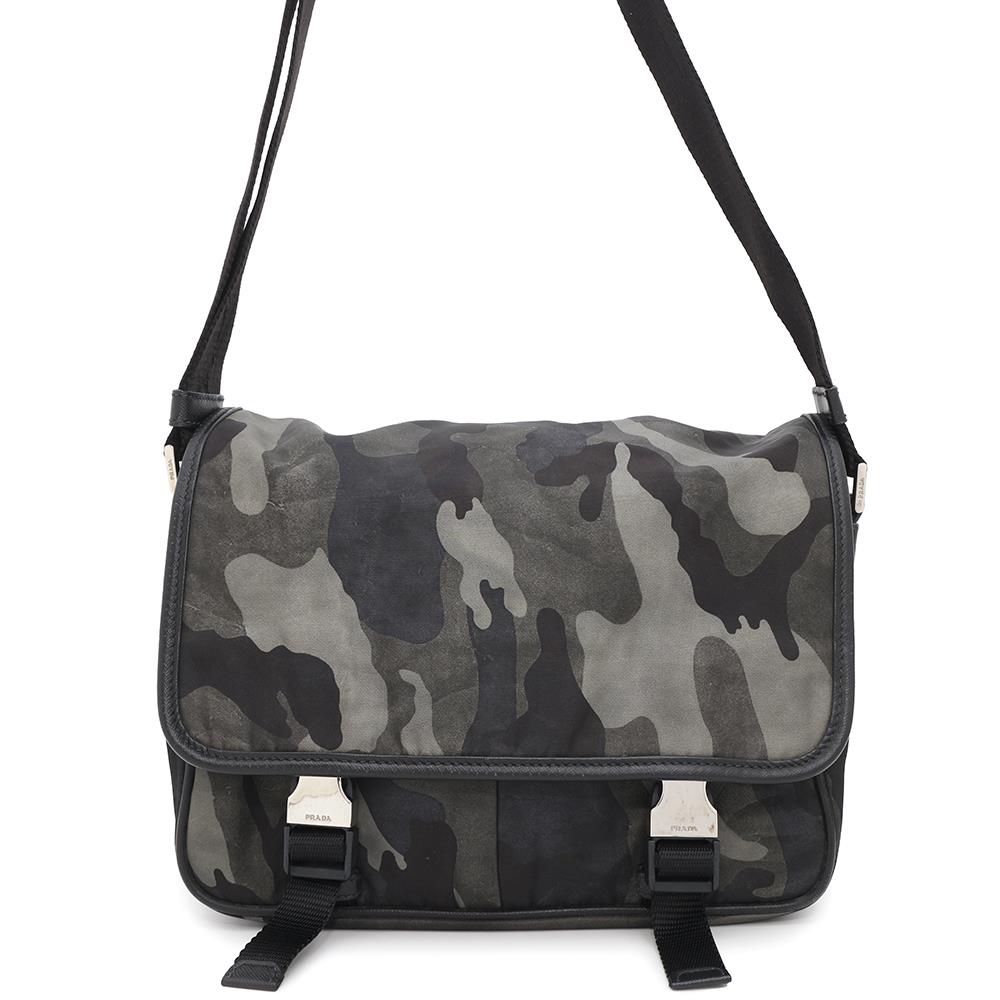 PRADA ?CamouflagePattern Shoulder Bag Khaki/Black Nylon