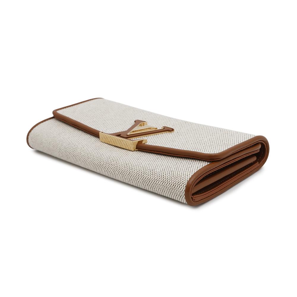 LOUIS VUITTON Portefeuille Capucine Ivory/BrownM80303 Canvas/Calf Leather