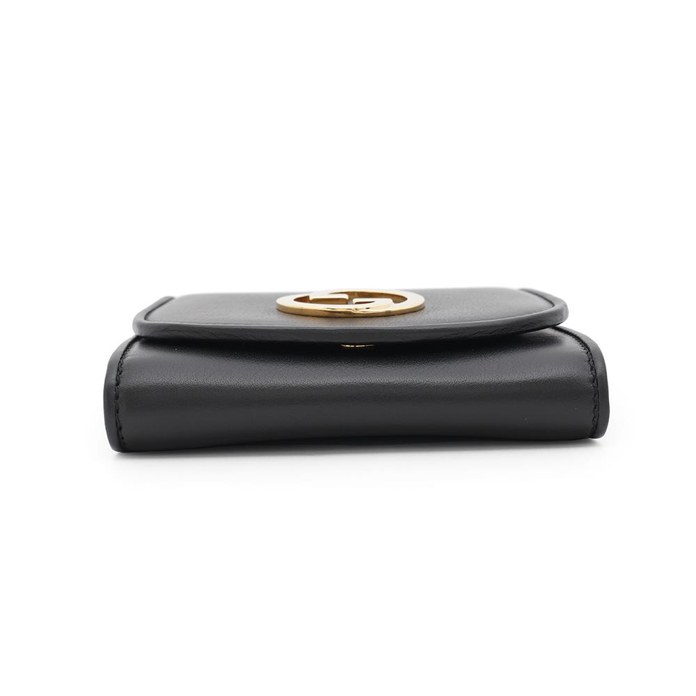 GUCCI Interlocking G Blondie Chain Wallet Black725219 Leather