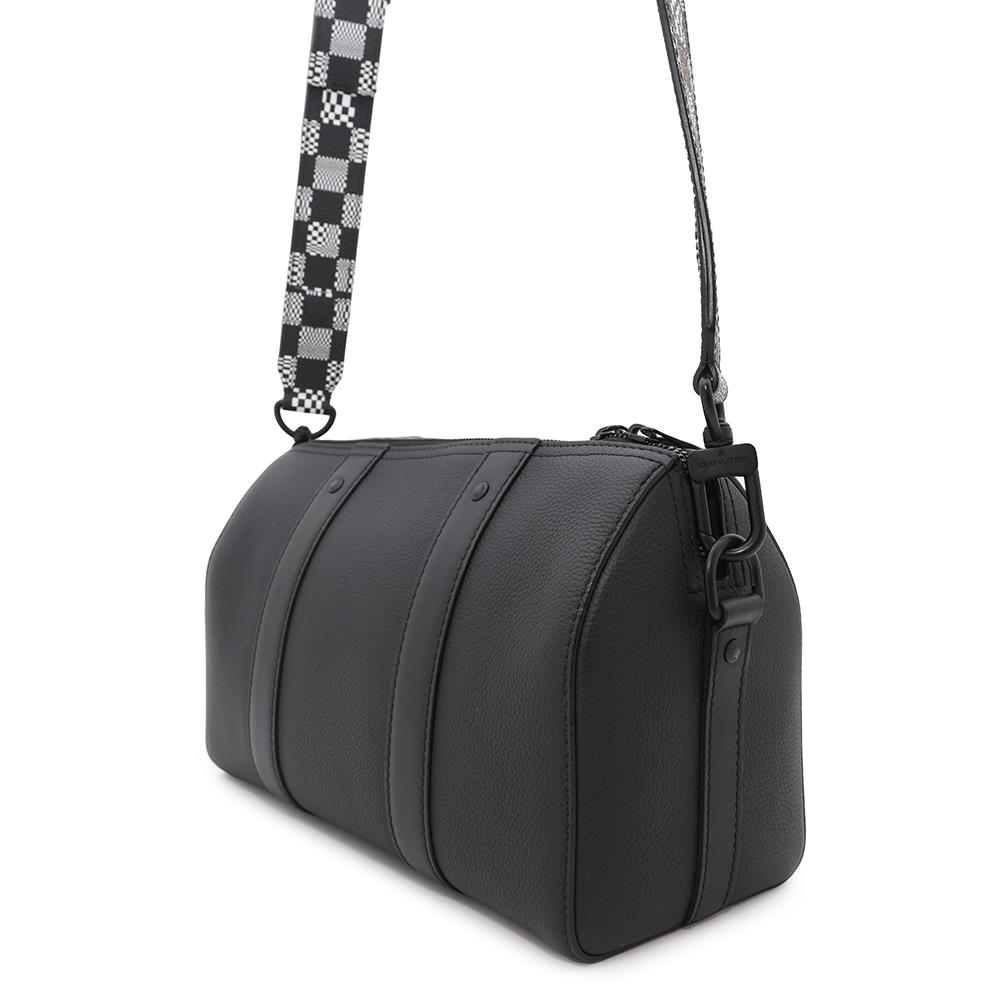 LOUIS VUITTON Cityã»Keepall NoirM57417 Grain Leather Damier - Distorted