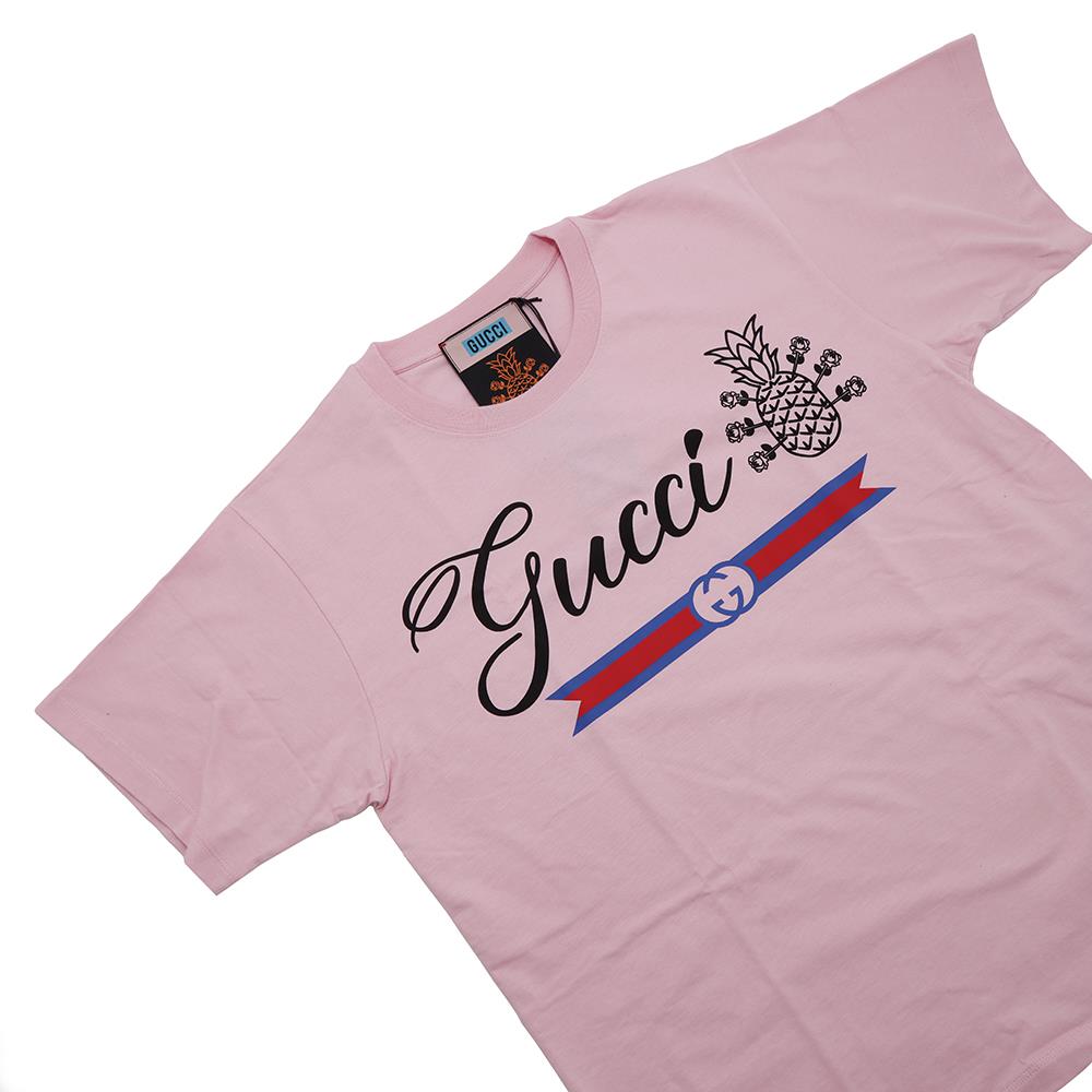 GUCCI TShirt Size XS Pink/Black/Multicolor616036 XJD21 Cotton100%