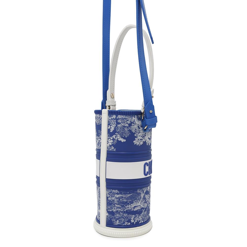 Dior Toile de Jouy Bottle Holder BlueS6205OGTJ Rubber Leather