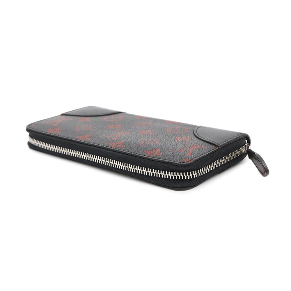 LOUIS VUITTON Zippy Wallet Noir/Red/KhakiM60974 Monogram / Anfra Rouge