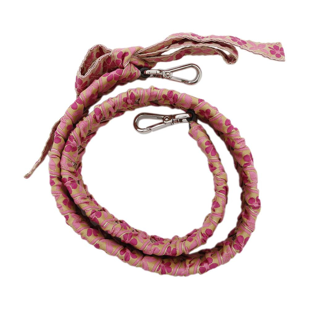 FENDI Strap You Ribbon Floral Pink8AV077 Leather Cotton