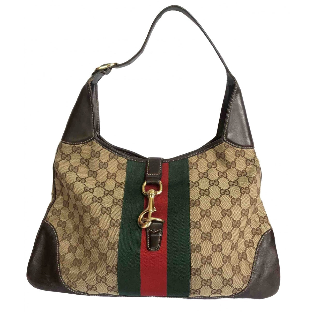 Gucci jackie    brown cloth handbag