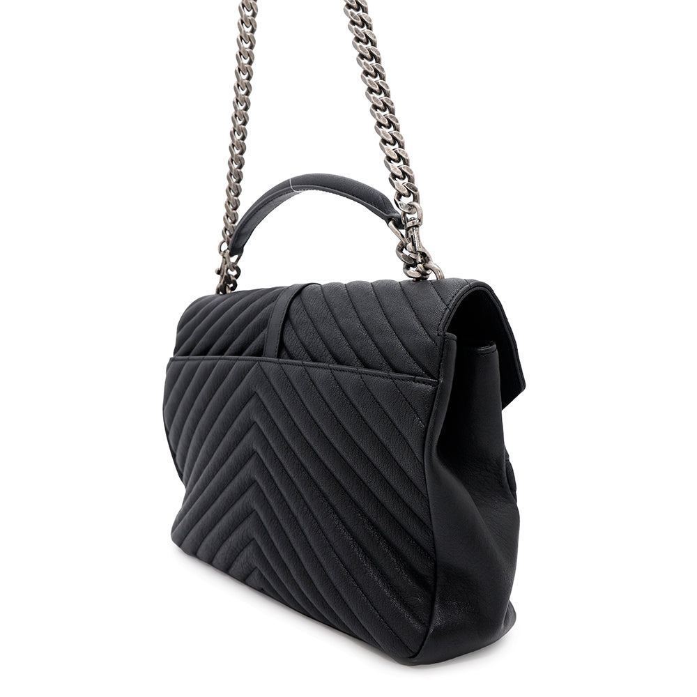 SAINT LAURENT PARIS ?College 2WAY ChainShoulder Bag Black600278 Leather