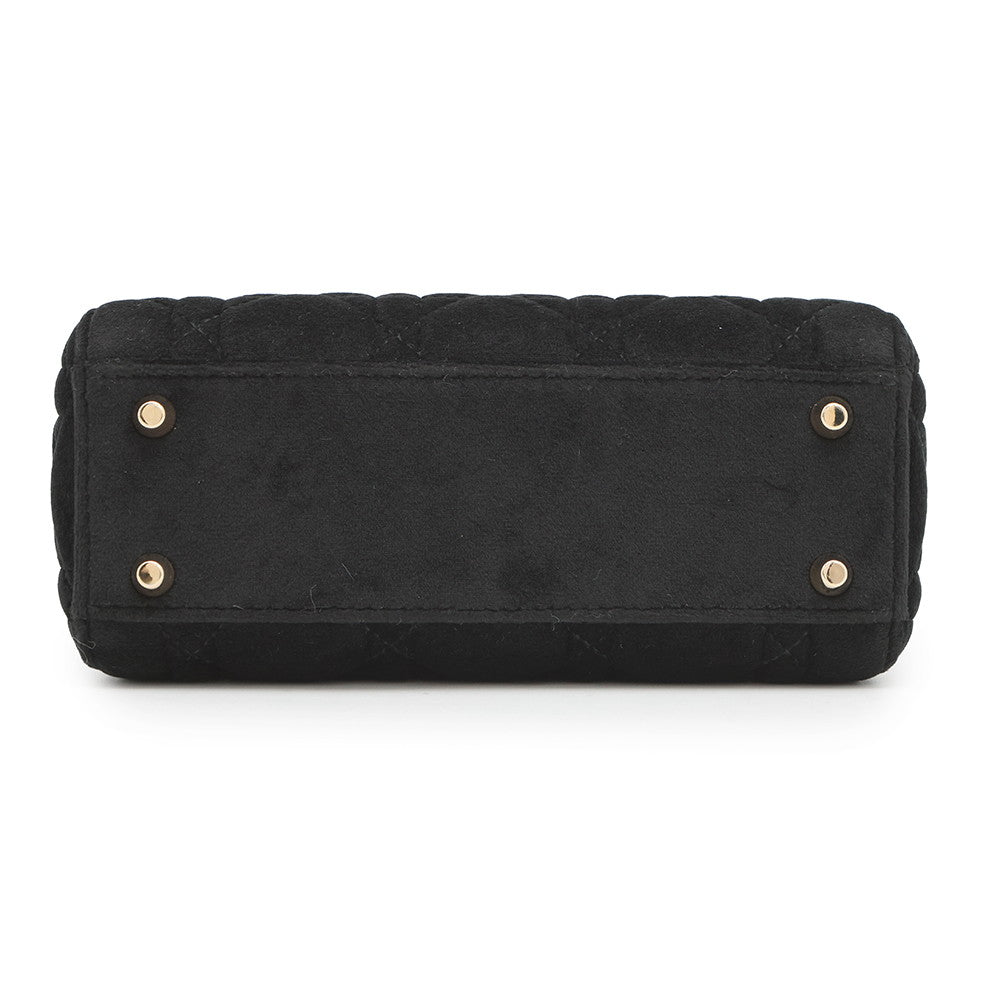 Dior ?Lady Dior Black Velour Size Mini