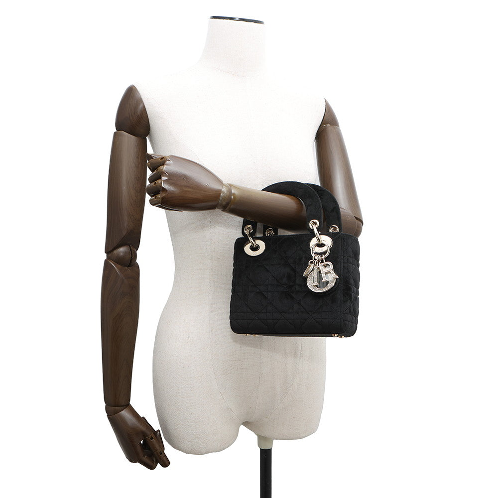 Dior ?Lady Dior Black Velour Size Mini