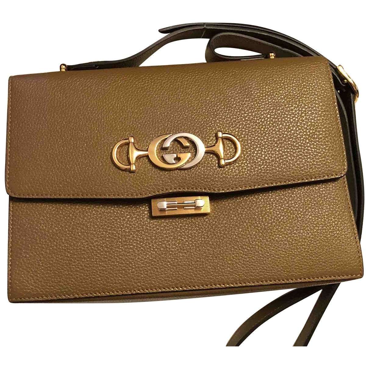Gucci zumi brown leather handbag