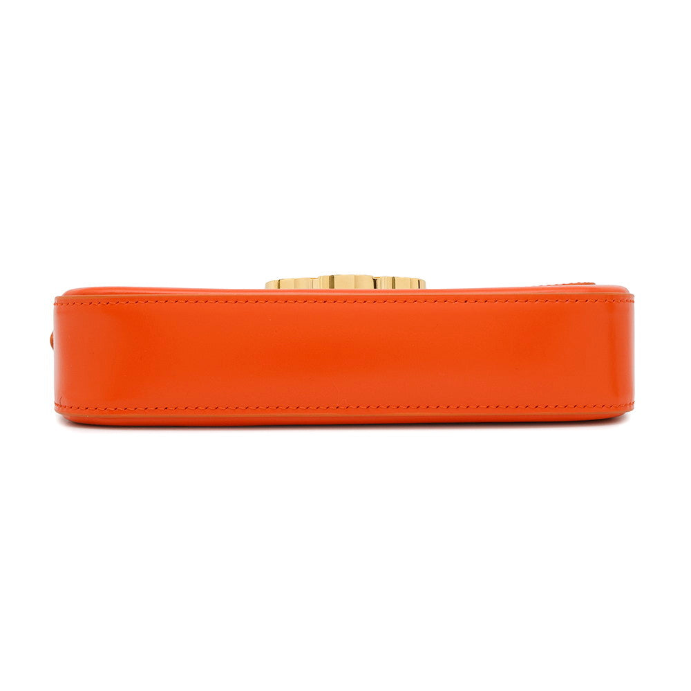 CELINE Triomphe Claude Shoulder Orange194143BF4 Shiny Calf Leather