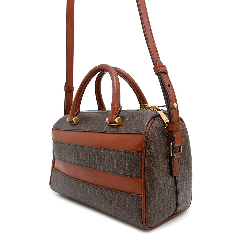 SAINT LAURENT PARIS ?Baby Duffle 2-Way Handbag Brown533481 PVC Leather