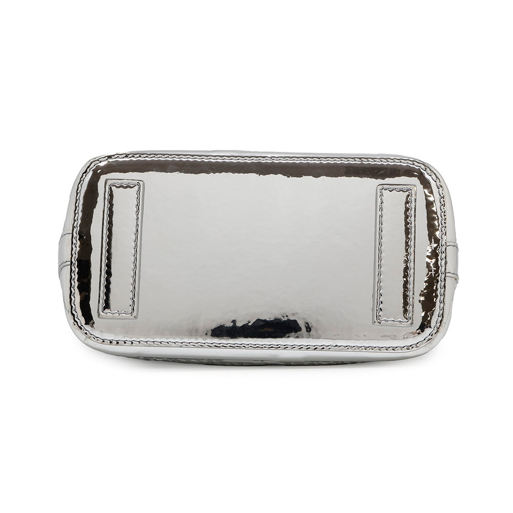 BALENCIAGA Neo Basket 2WAY Handbag Silver630708 Patent Leather