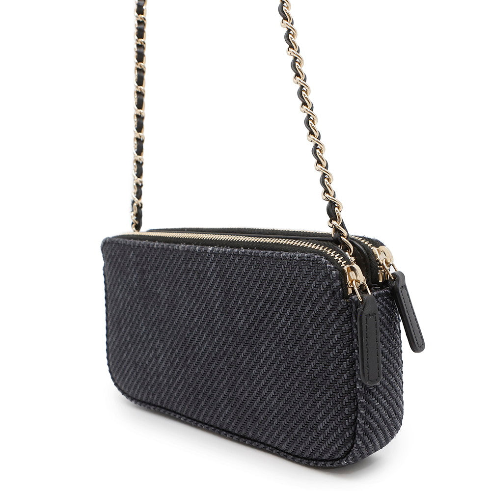 CHANEL Deauville Chain Wallet BlackA81978 Canvas