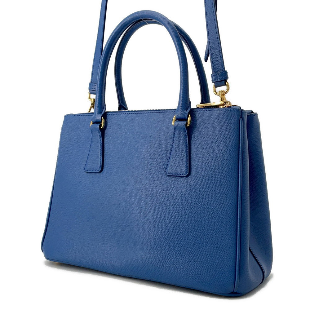 PRADA ?Galleria 2WAY Handbag Blue1BA863 Leather