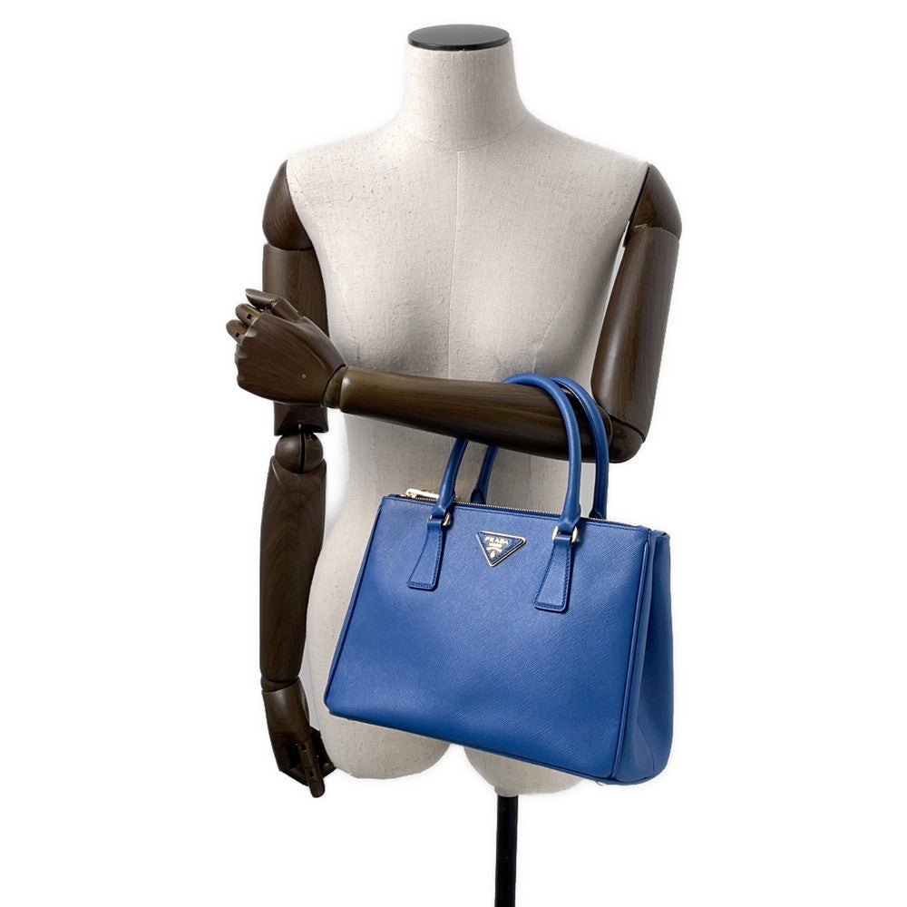 PRADA ?Galleria 2WAY Handbag Blue1BA863 Leather