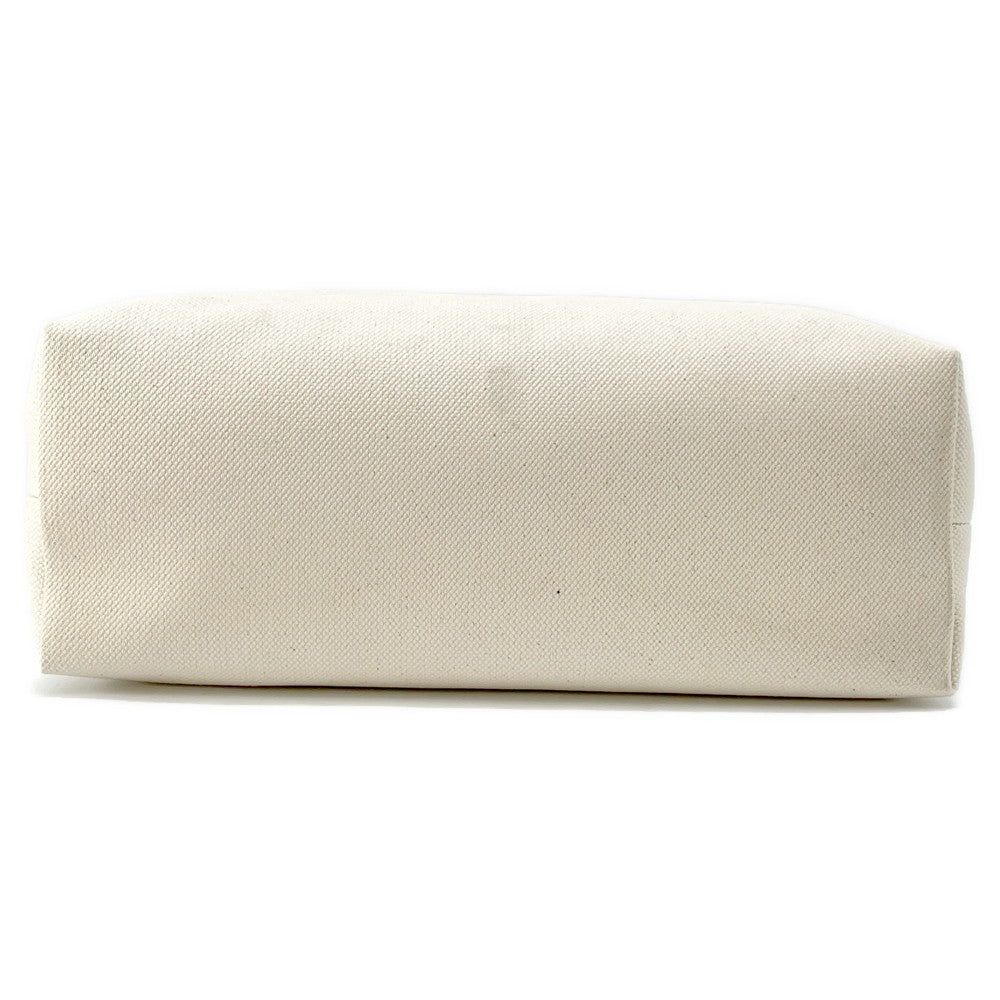 CELINE Horizontal Cabas White/Brown190062 Canvas Leather