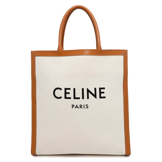CELINE Vertical Cabas Natural/Tan190402 Canvas Leather