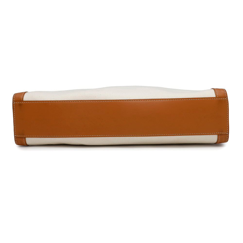 CELINE Vertical Cabas Natural/Tan190402 Canvas Leather