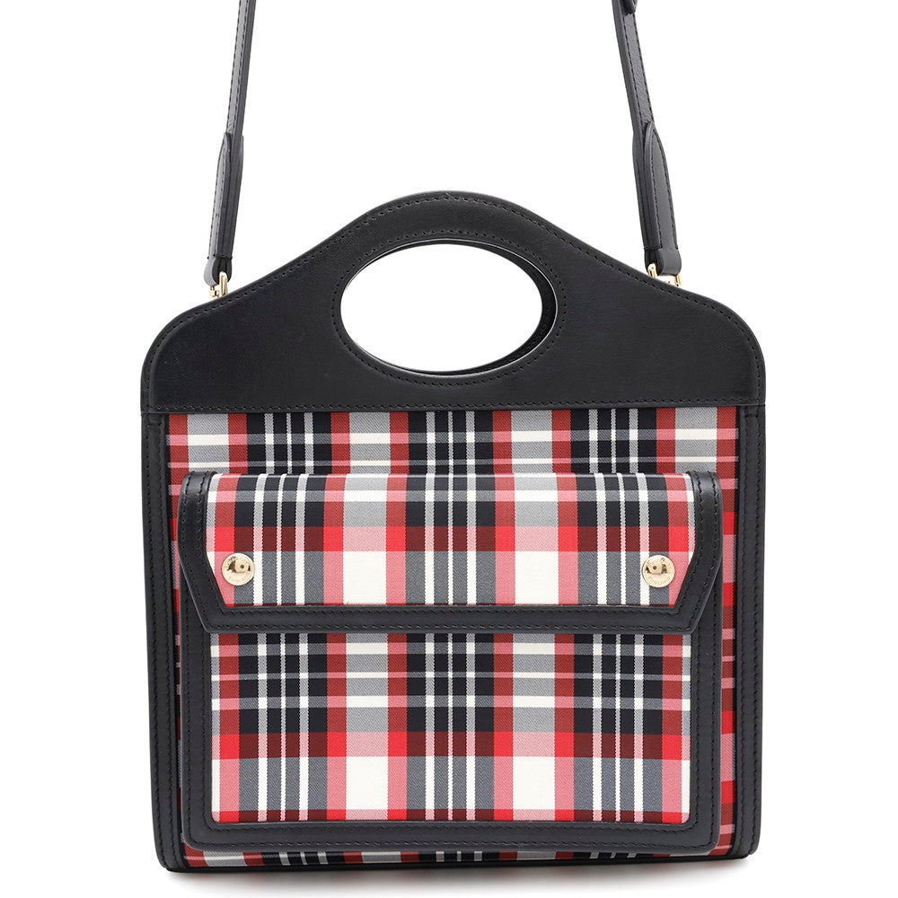BURBERRY Pocket bag 2wayShoulder Black/Red8035841 Nylon Leather