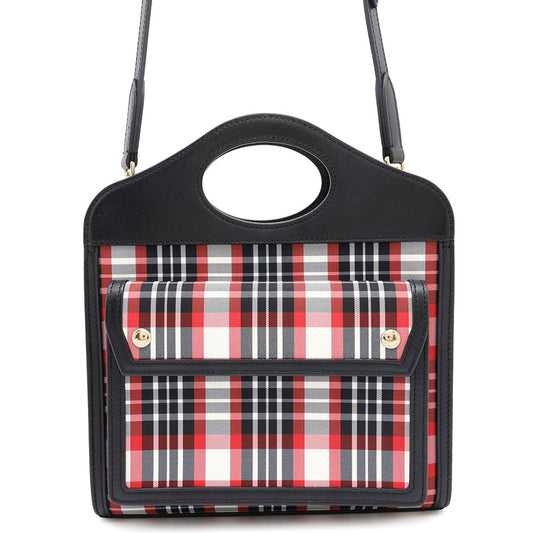 BURBERRY Pocket bag 2wayShoulder Black/Red8035841 Nylon Leather
