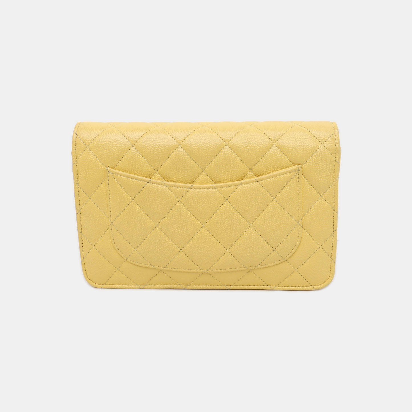 Chanel Wallet on Chain Classic Flap Yellow Caviar Leather Gold Hardware