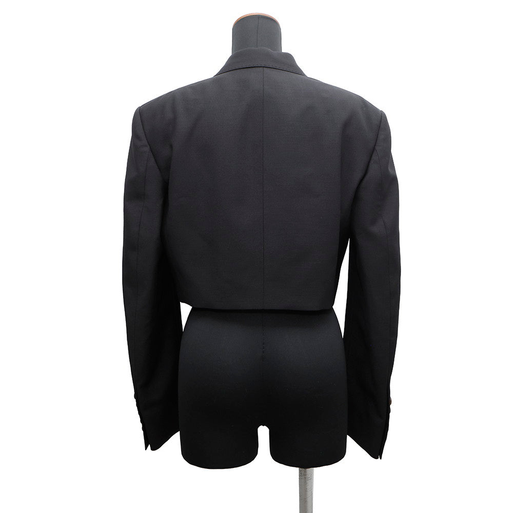 GUCCI ?Tailored Jacket Size 40 Black737459 Mohair 60% Wool 40%