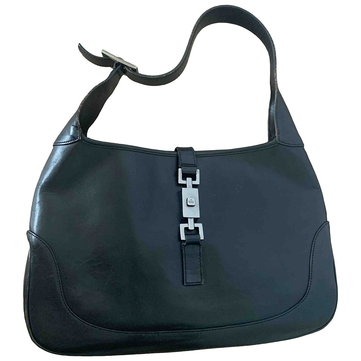 Gucci jackie    black leather handbag