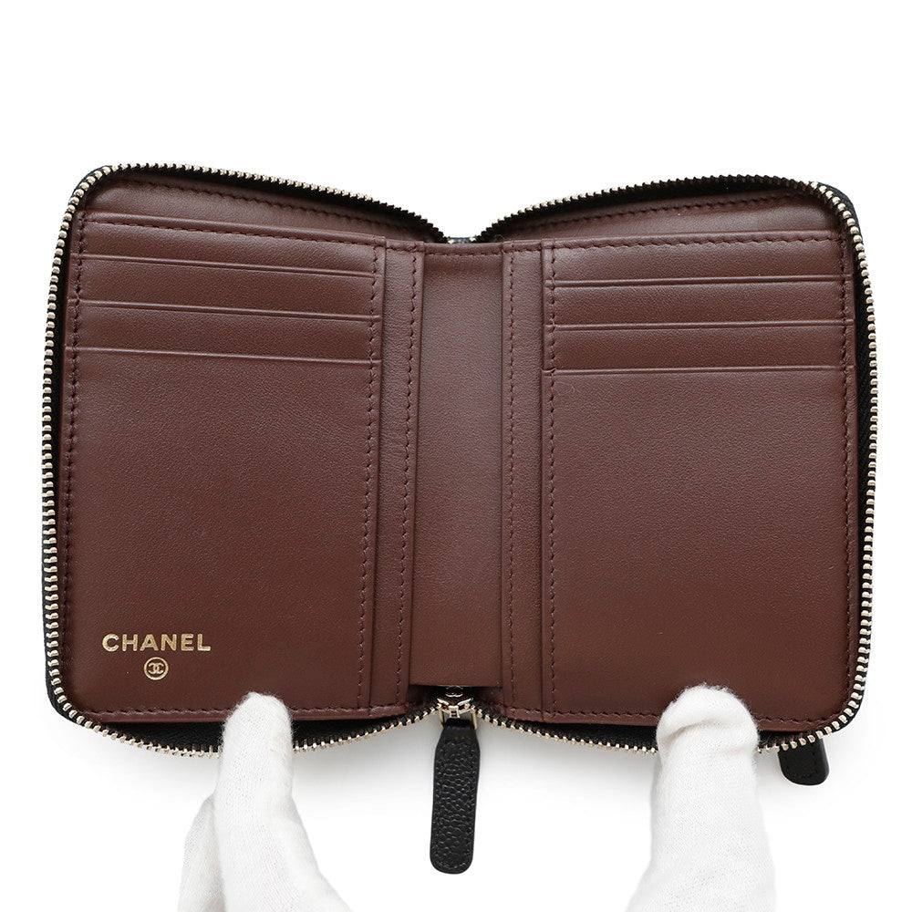CHANEL Matelasse CC Logo Small Wallet BlackAP4652 Caviskin