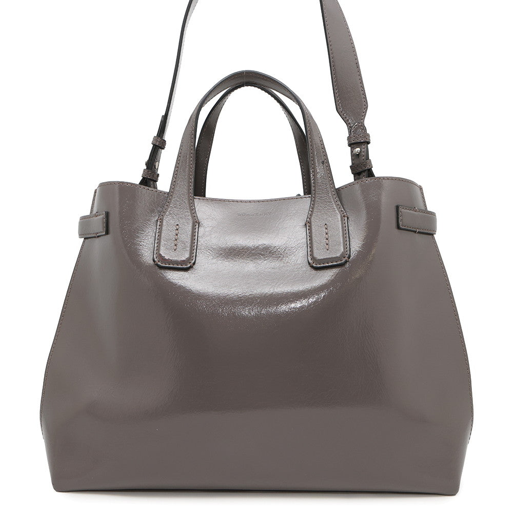BURBERRY Soft Banner 2WAYBag Gray Leather