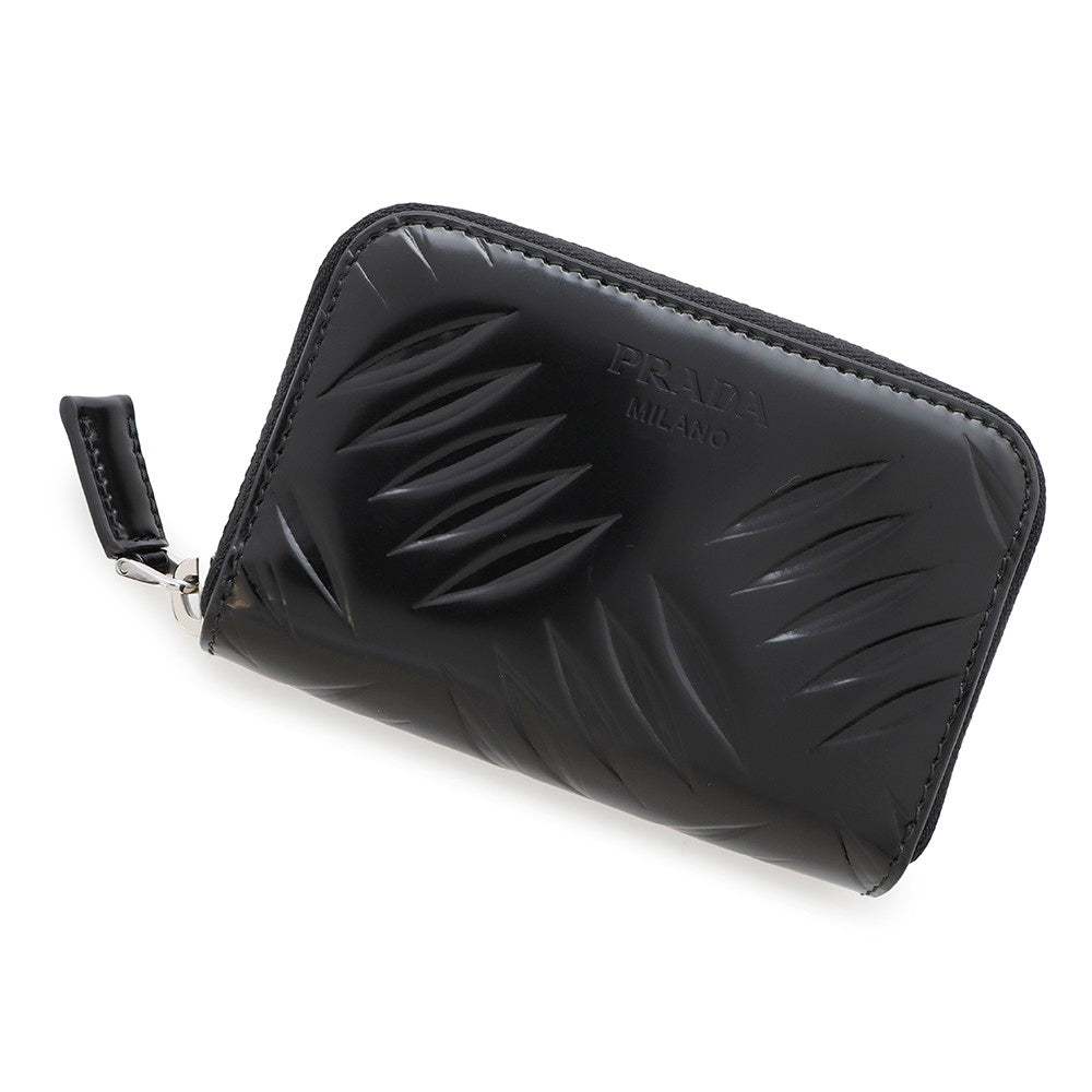PRADA Zip Around Coin purse Black2MM003 Leather