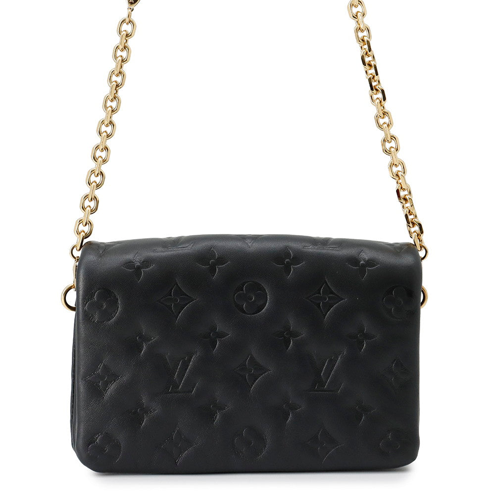 LOUIS VUITTON PochetteCoussin NoirM80742 Lamb Leather Monogramã»Pattern