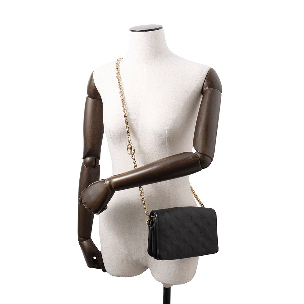 LOUIS VUITTON PochetteCoussin NoirM80742 Lamb Leather Monogramã»Pattern