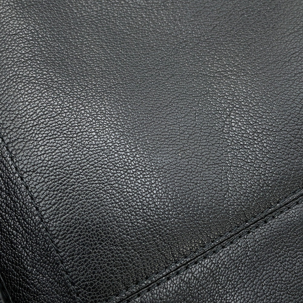 HERMES Serie Button Sleeveless Vest Size 42 Black Goatskin Leather