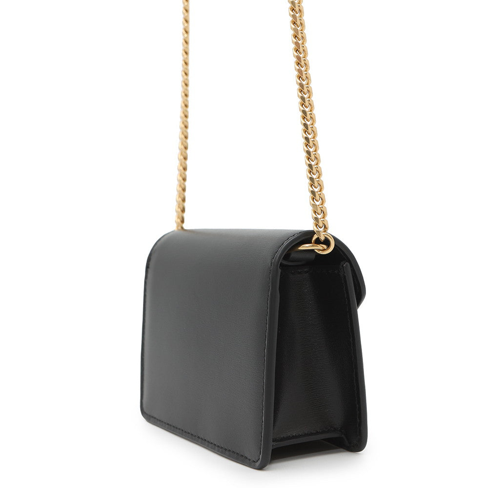 CELINE Triomphe Card Holder ChainShoulder Black10J743DPV Leather