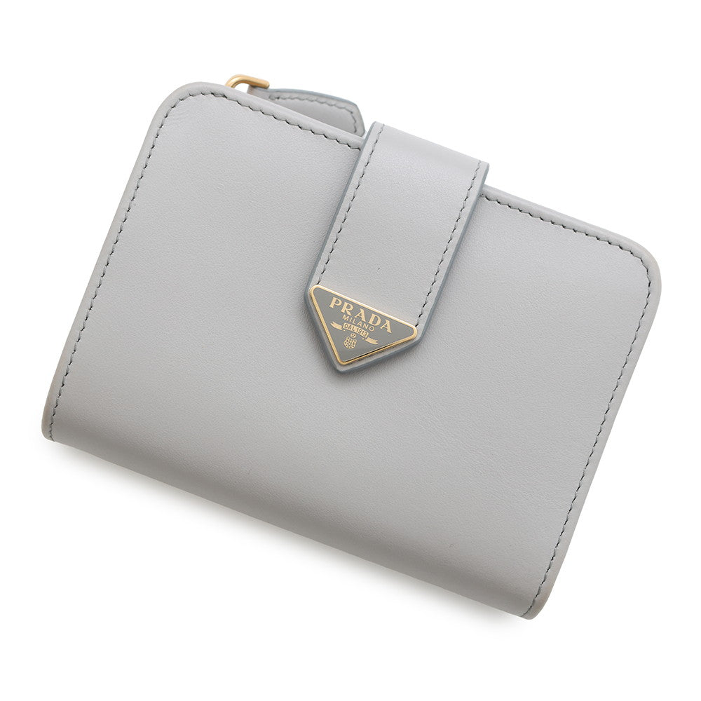 PRADA City Calf Tab Wallet Gray1ML018 Leather