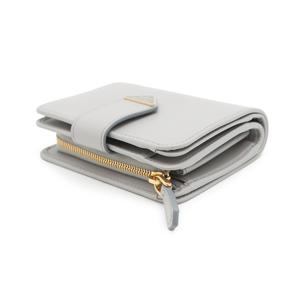 PRADA City Calf Tab Wallet Gray1ML018 Leather