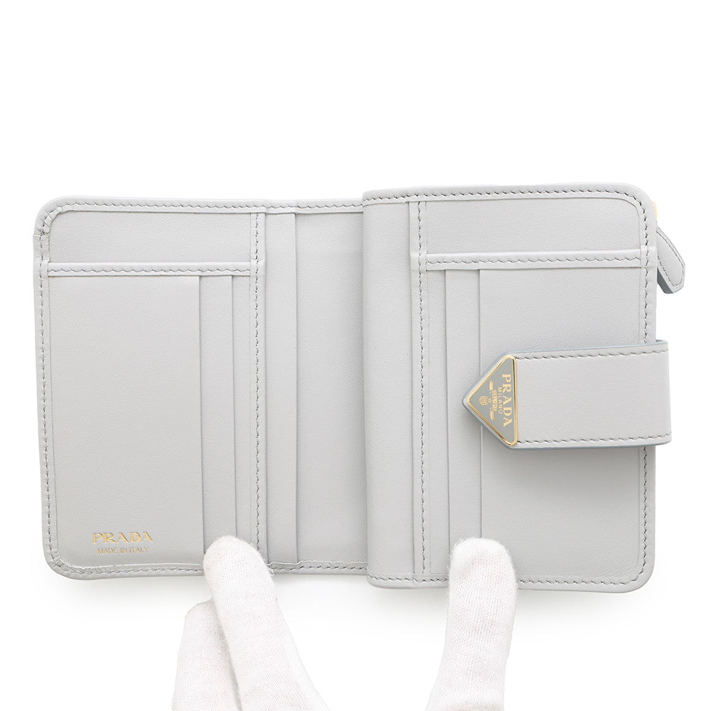 PRADA City Calf Tab Wallet Gray1ML018 Leather