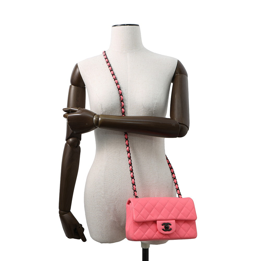 CHANEL Matelasse Single Flap ChainShoulder PinkA69900 Lambskin Size 20