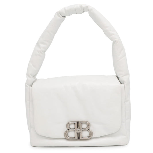 BALENCIAGA Monaco One Belt White787896 Leather