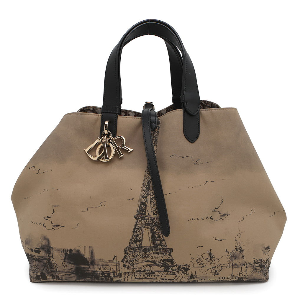 Dior Tou Jules Oblique Tote Bag BeigeM2820OZBP Nylon Leather Size Large