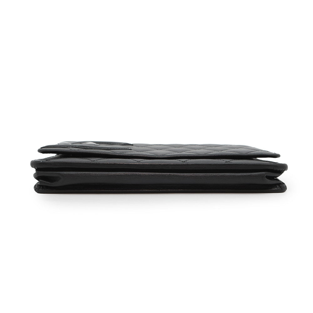CHANEL Cambon line Chain wallet BlackA46646 Calf Leather/Patent Leather