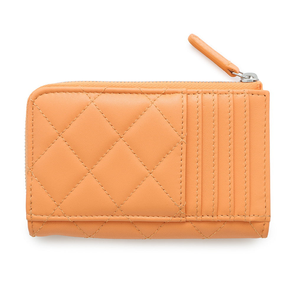 CHANEL Matelasse Star Fragment Case OrangeAP3732 Lambskin/Rhinestone